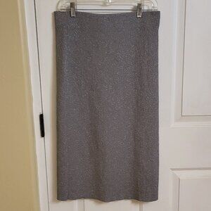 Calvin Klein Silver Metallic Pencil Skirt Size: Medium NWT